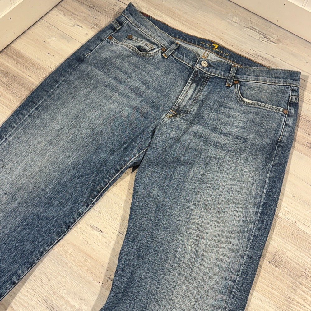 7 for all Mankind Denim Men's Size 36 (34x31) Blue Wash Bootcut Jeans USA MADE